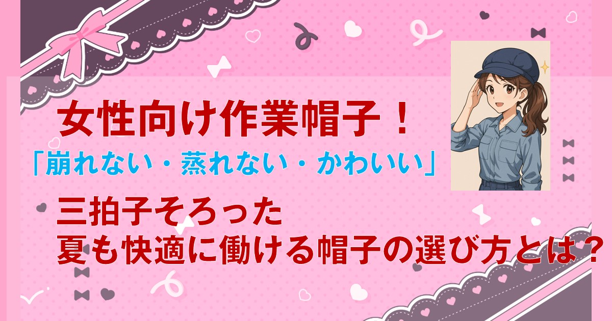 女性向け作業帽子「崩れない・蒸れない・かわいい」三拍子そろった、夏も快適に働ける帽子の選び方とは？